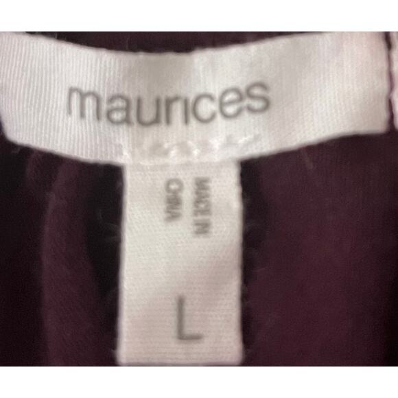 MAURICES ROUND HI-NECK DRESSY TANK TOP, WOMENS, L, FUCHSIA & CRANBERRY, EMBROID - Picture 10 of 12
